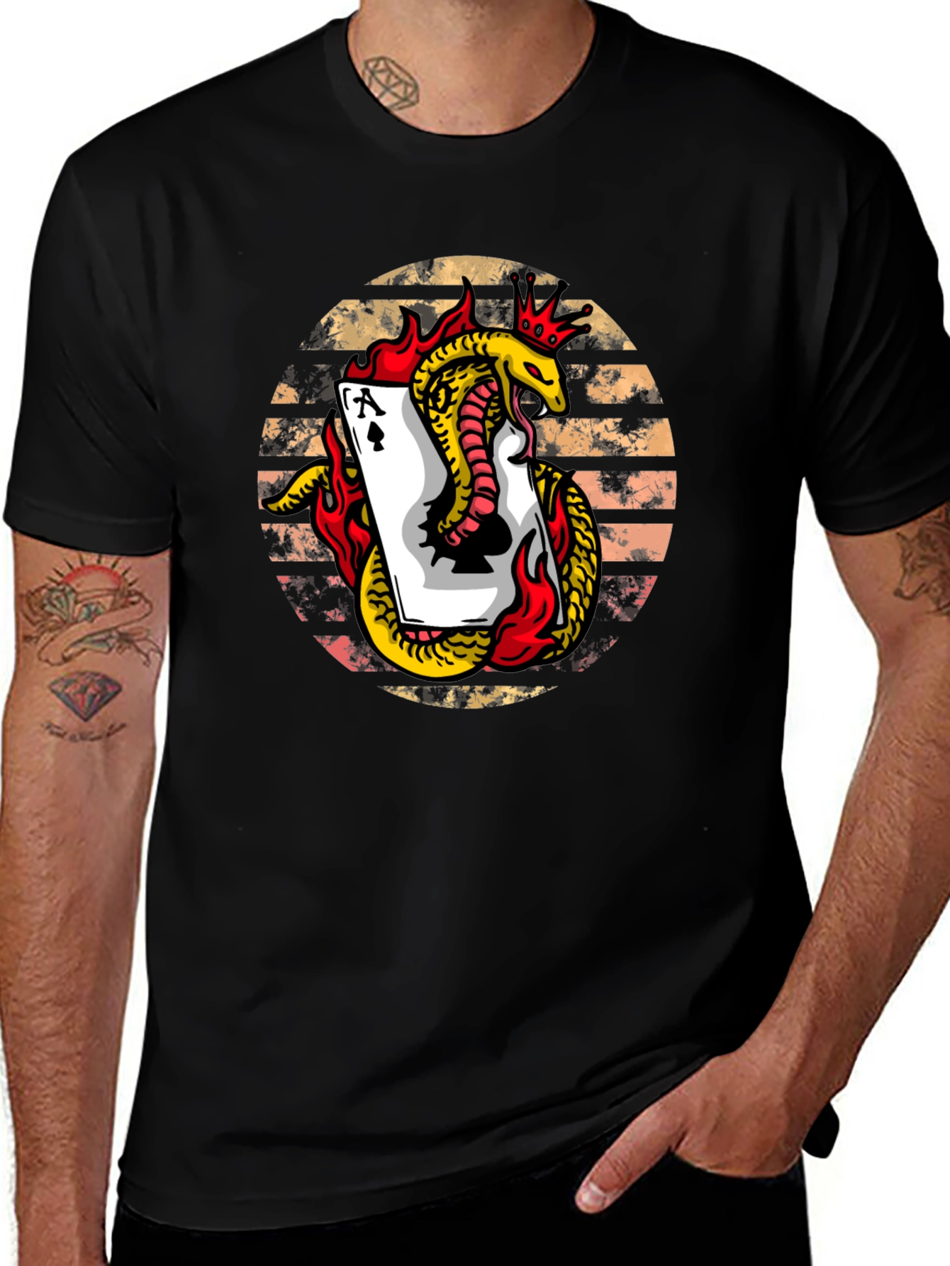 Ace of Spades Snake Graphic Tee