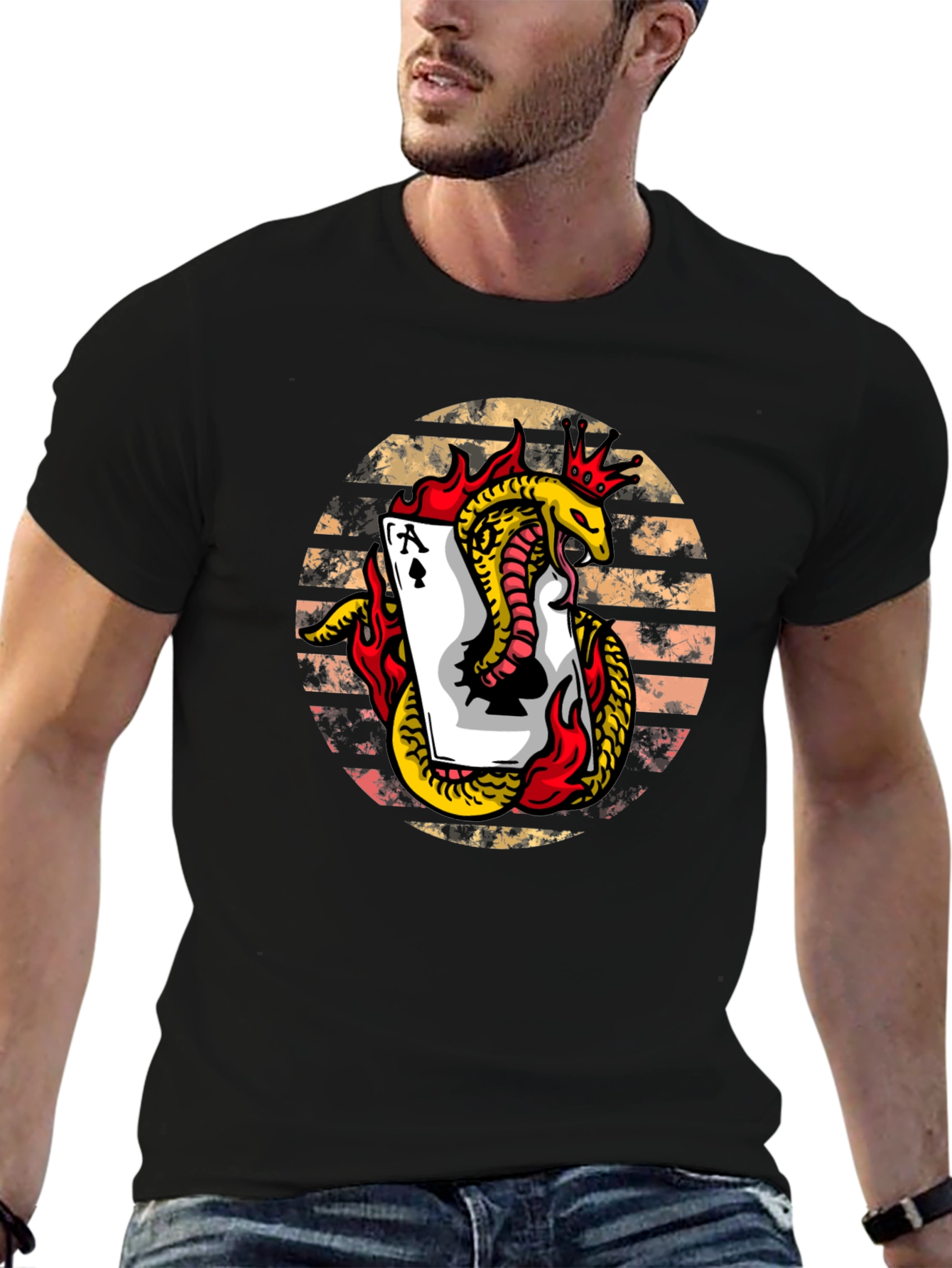 Ace of Spades Snake Graphic Tee