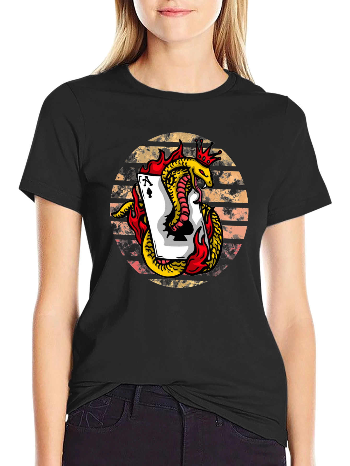 Ace of Spades Snake Graphic Tee