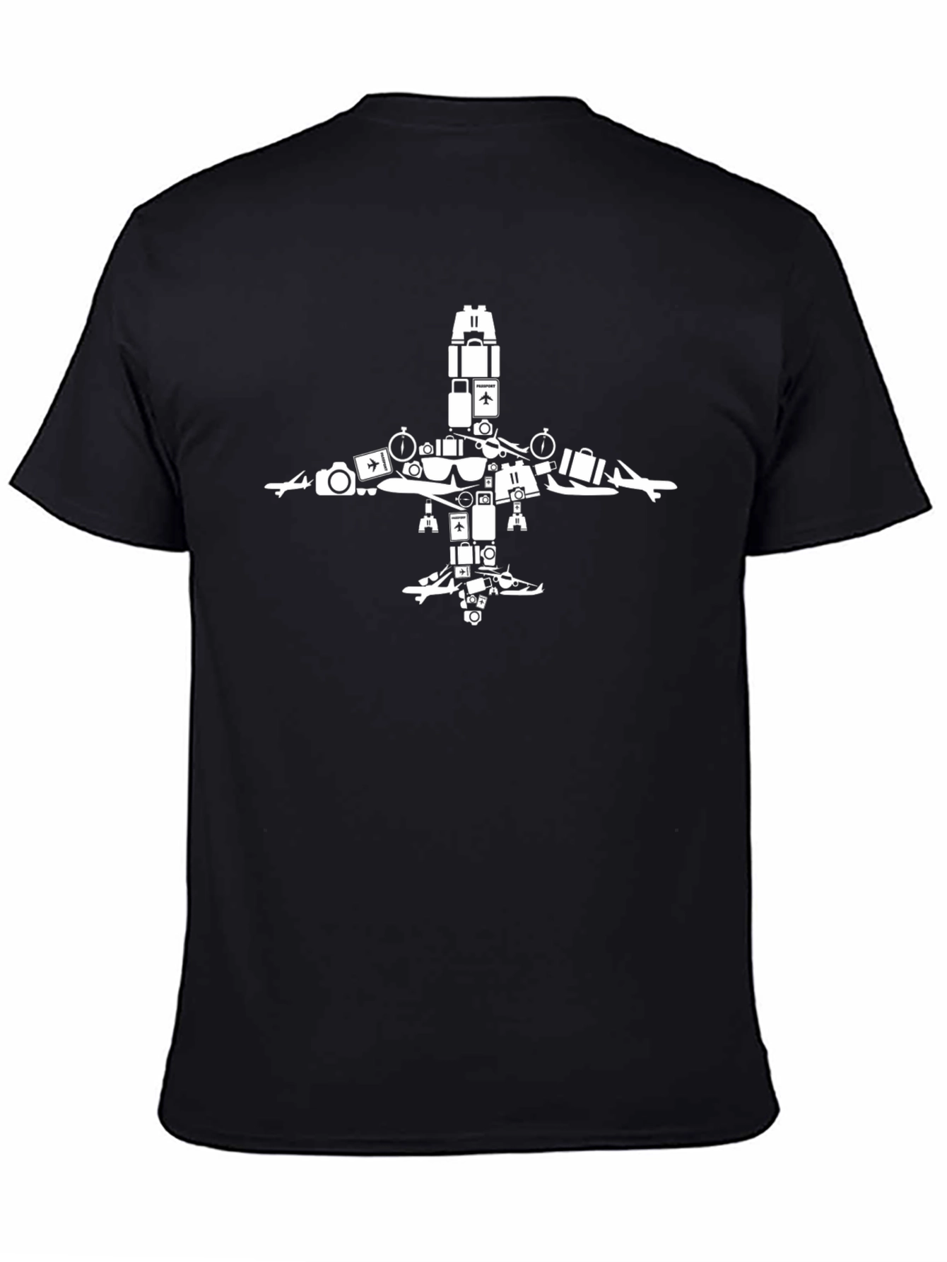Travel Airplane Graphic Tee - Black