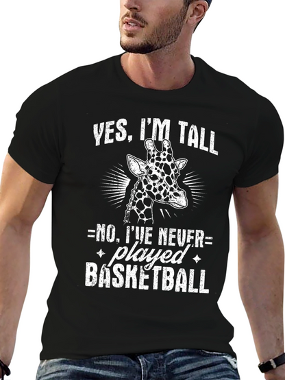 Funny Giraffe T-Shirt - Yes Im Tall Basketball Tee