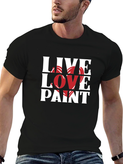Live Love Paint Black Graphic T-Shirt