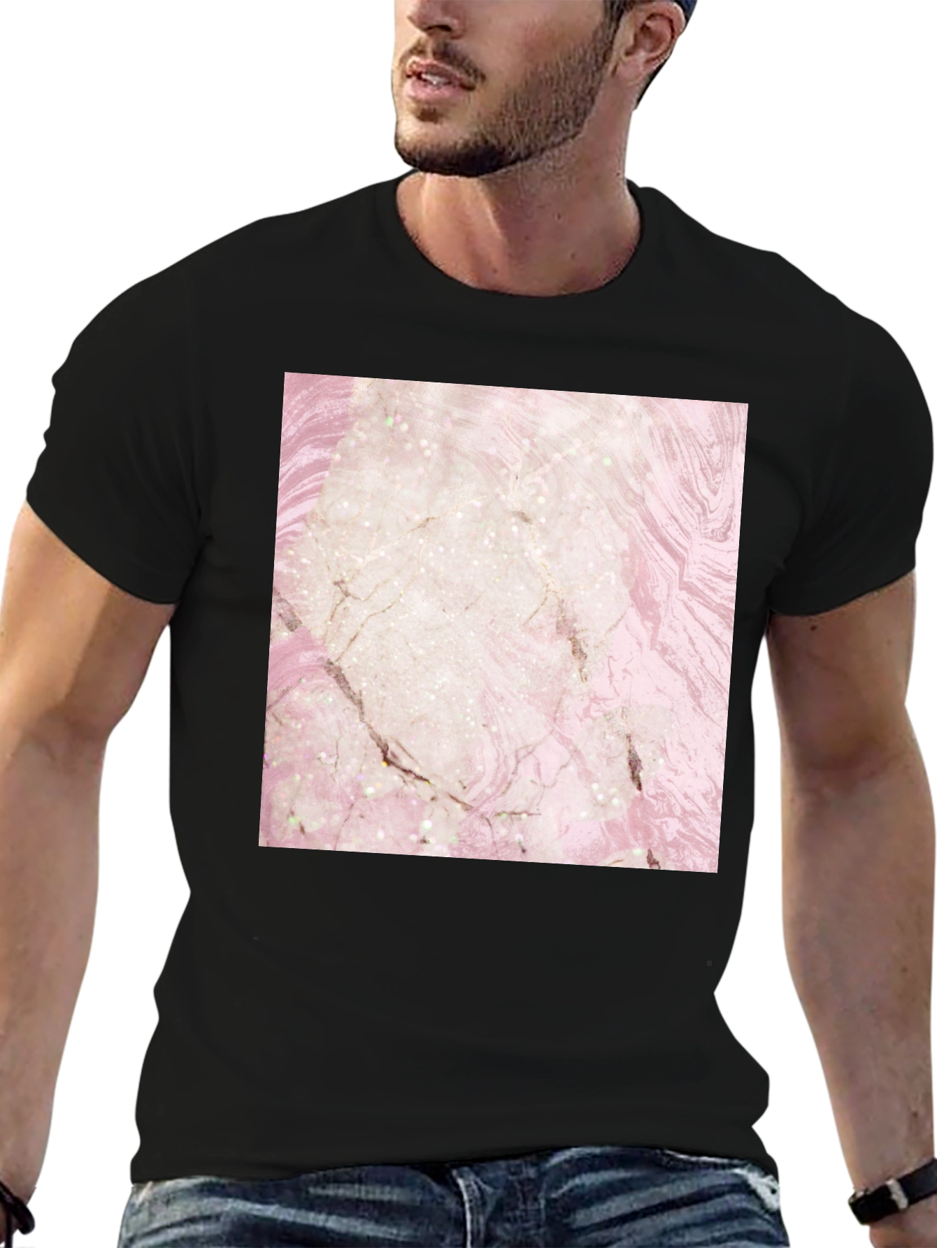 Marble Design T-Shirt - Stylish Graphic Tee