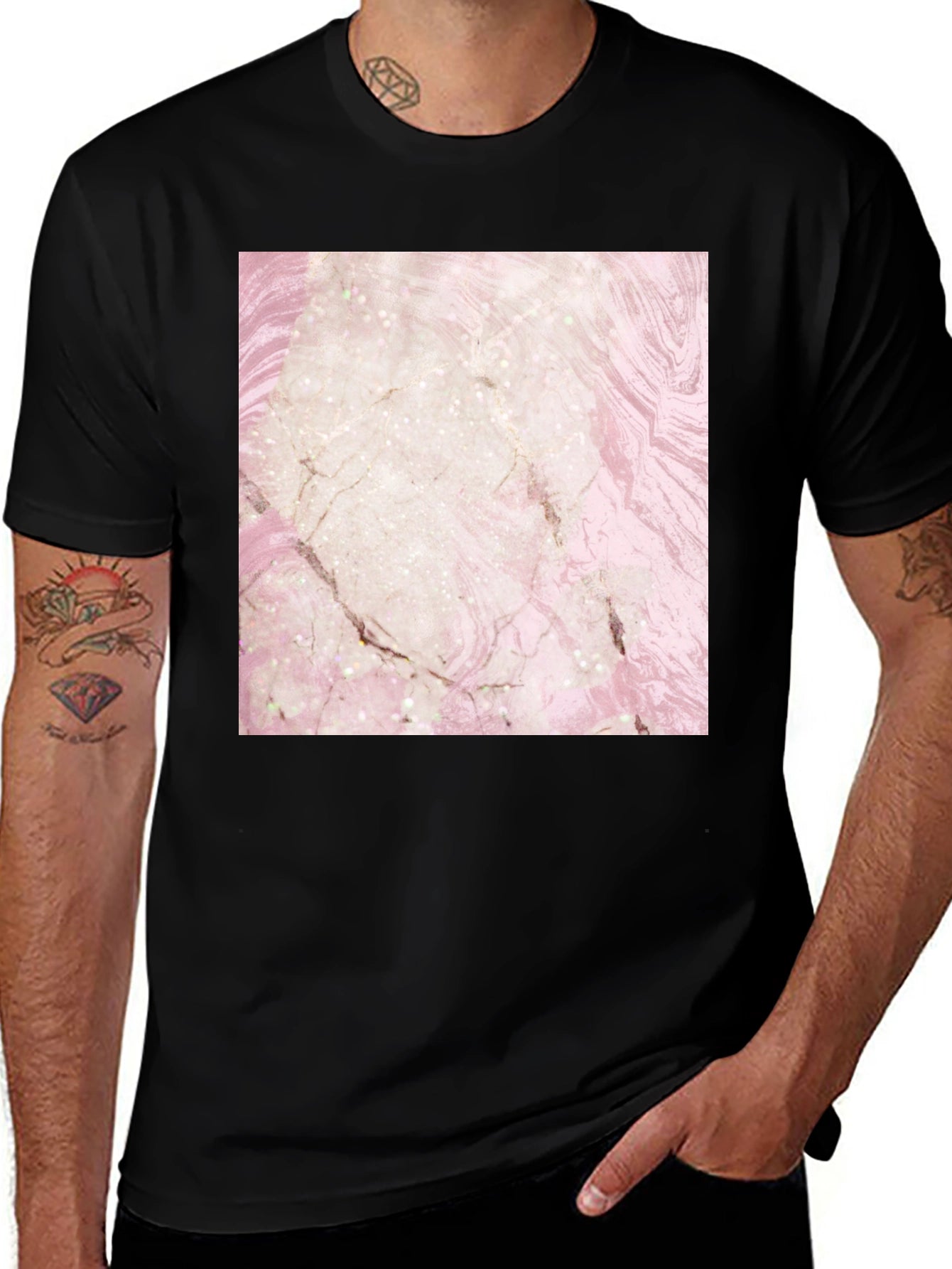 Marble Design T-Shirt - Stylish Graphic Tee