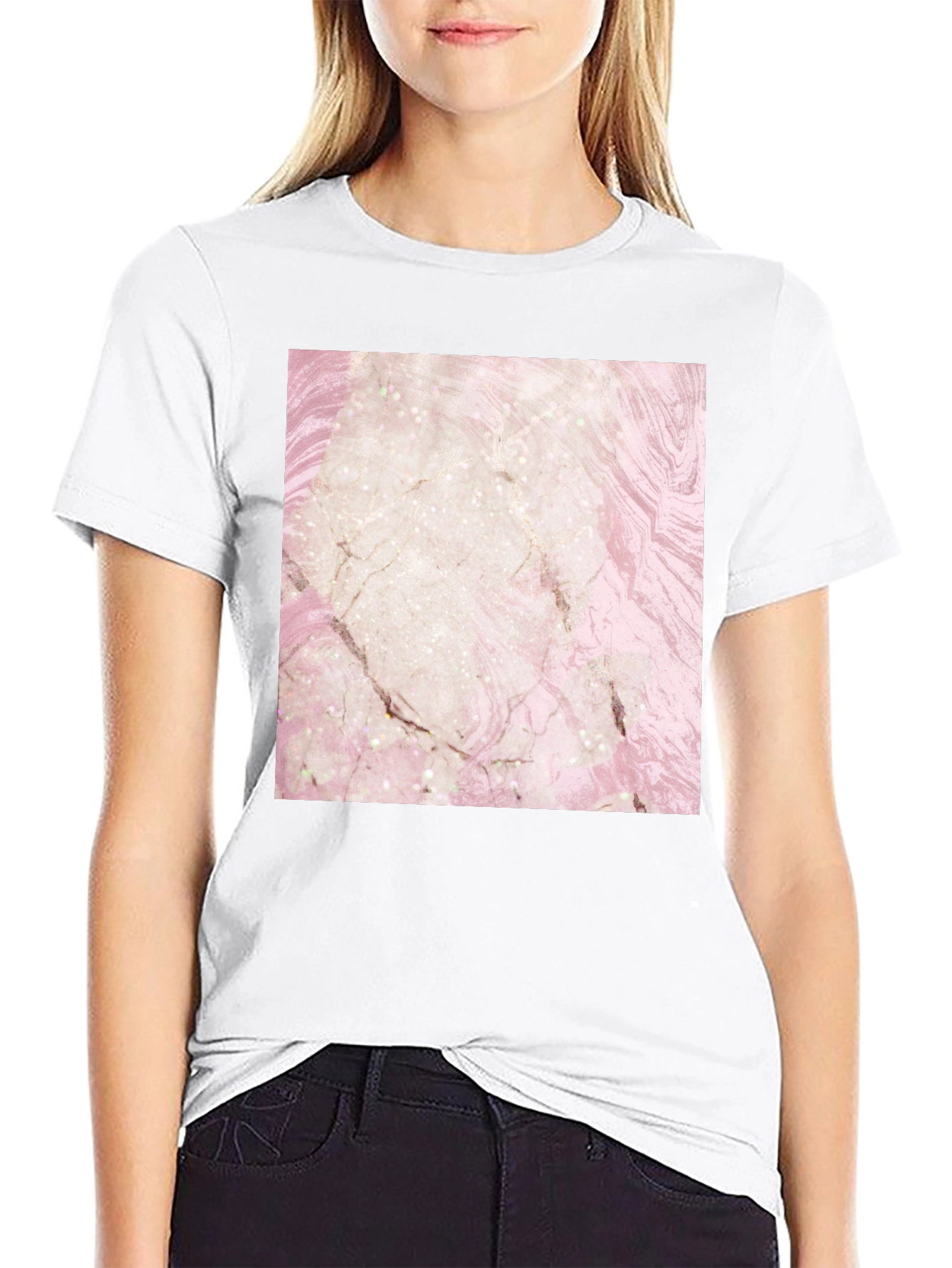 Marble Design T-Shirt - Stylish Graphic Tee