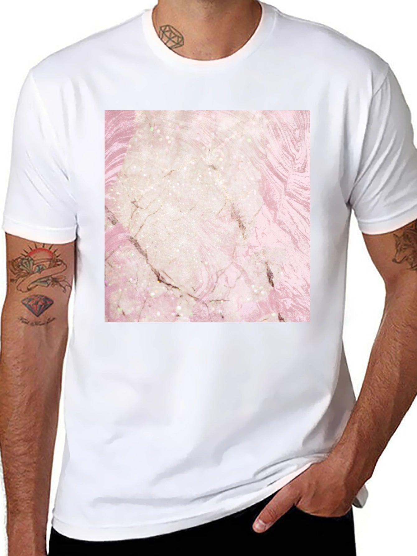 Marble Design T-Shirt - Stylish Graphic Tee