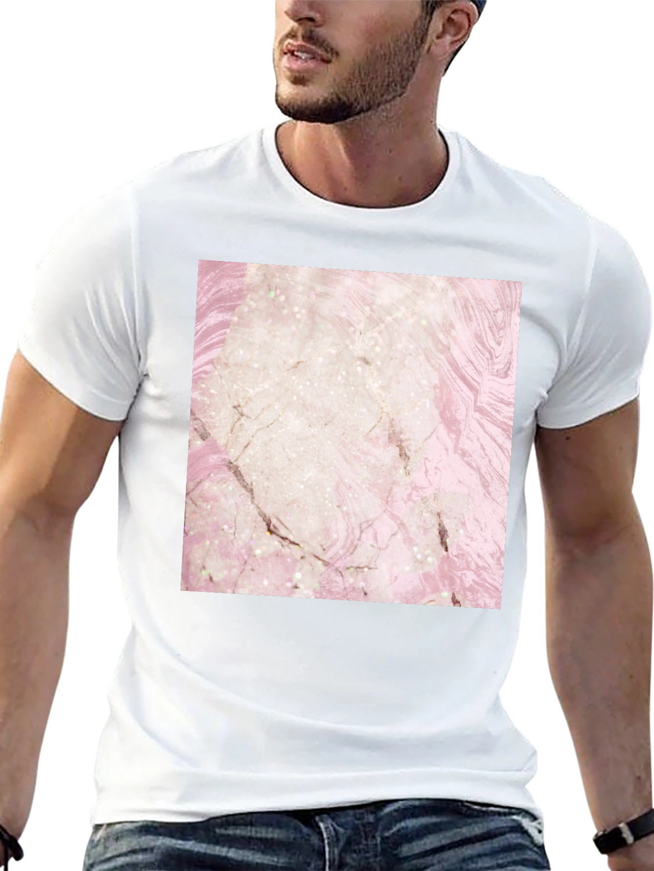 Marble Design T-Shirt - Stylish Graphic Tee