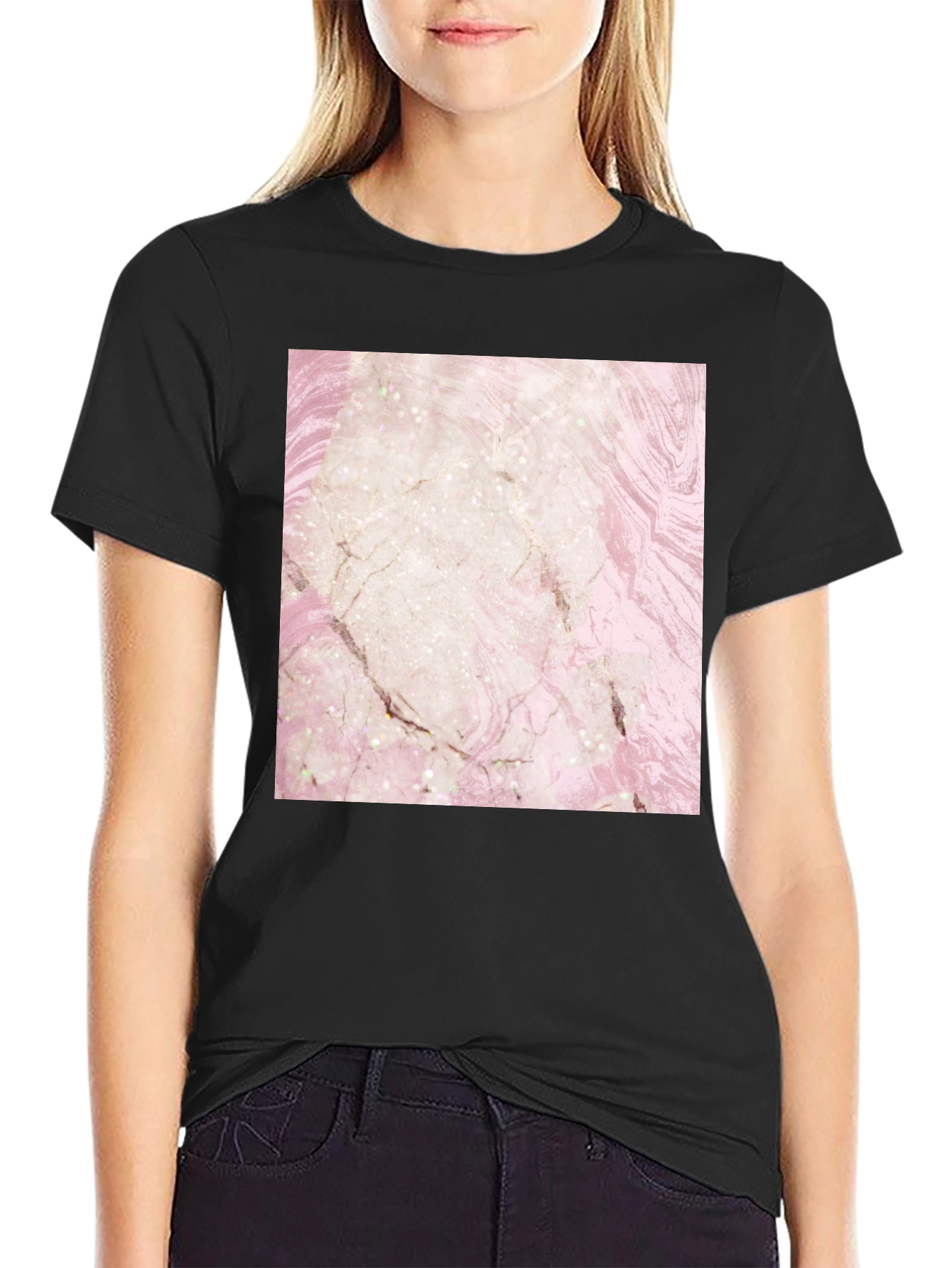 Marble Design T-Shirt - Stylish Graphic Tee