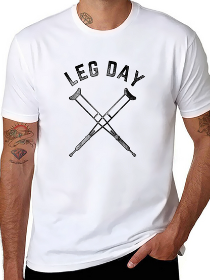 Leg Day Crutches Graphic T-Shirt