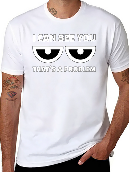 I Can See You - Mens Black Graphic T-Shirt