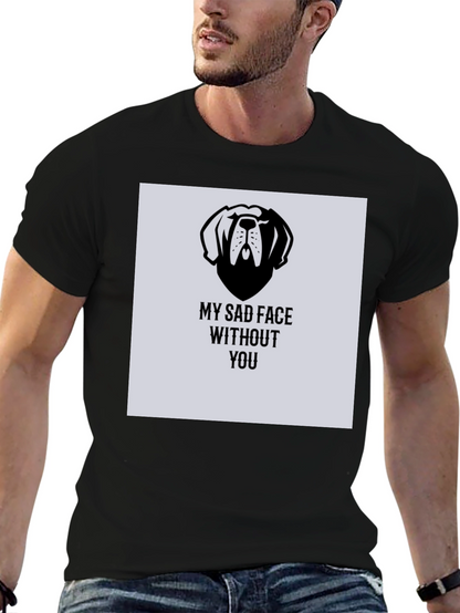 Sad Dog Graphic T-Shirt - Black