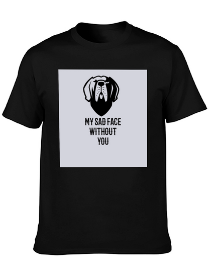 Sad Dog Graphic T-Shirt - Black