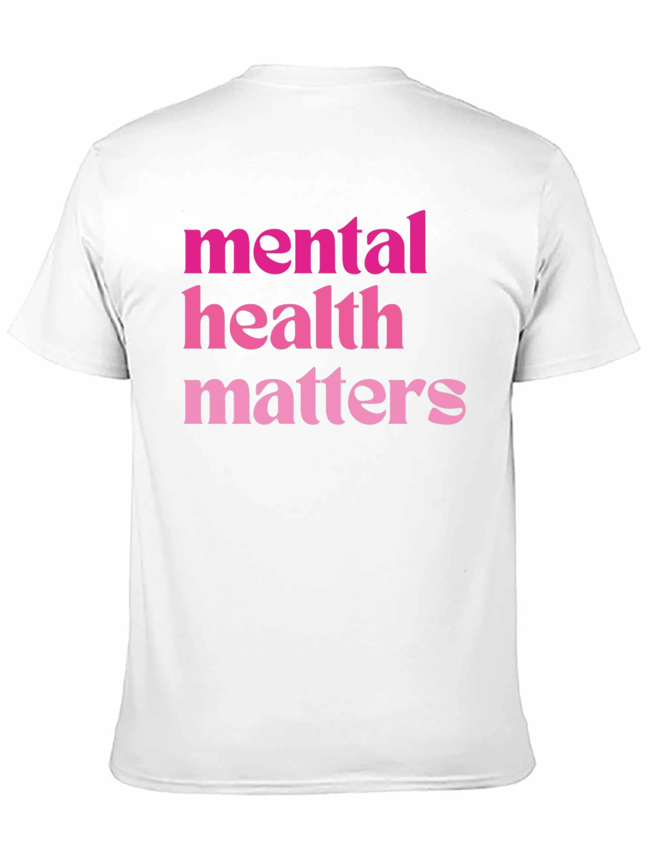 Mental Health Matters Pink Text Black T-Shirt