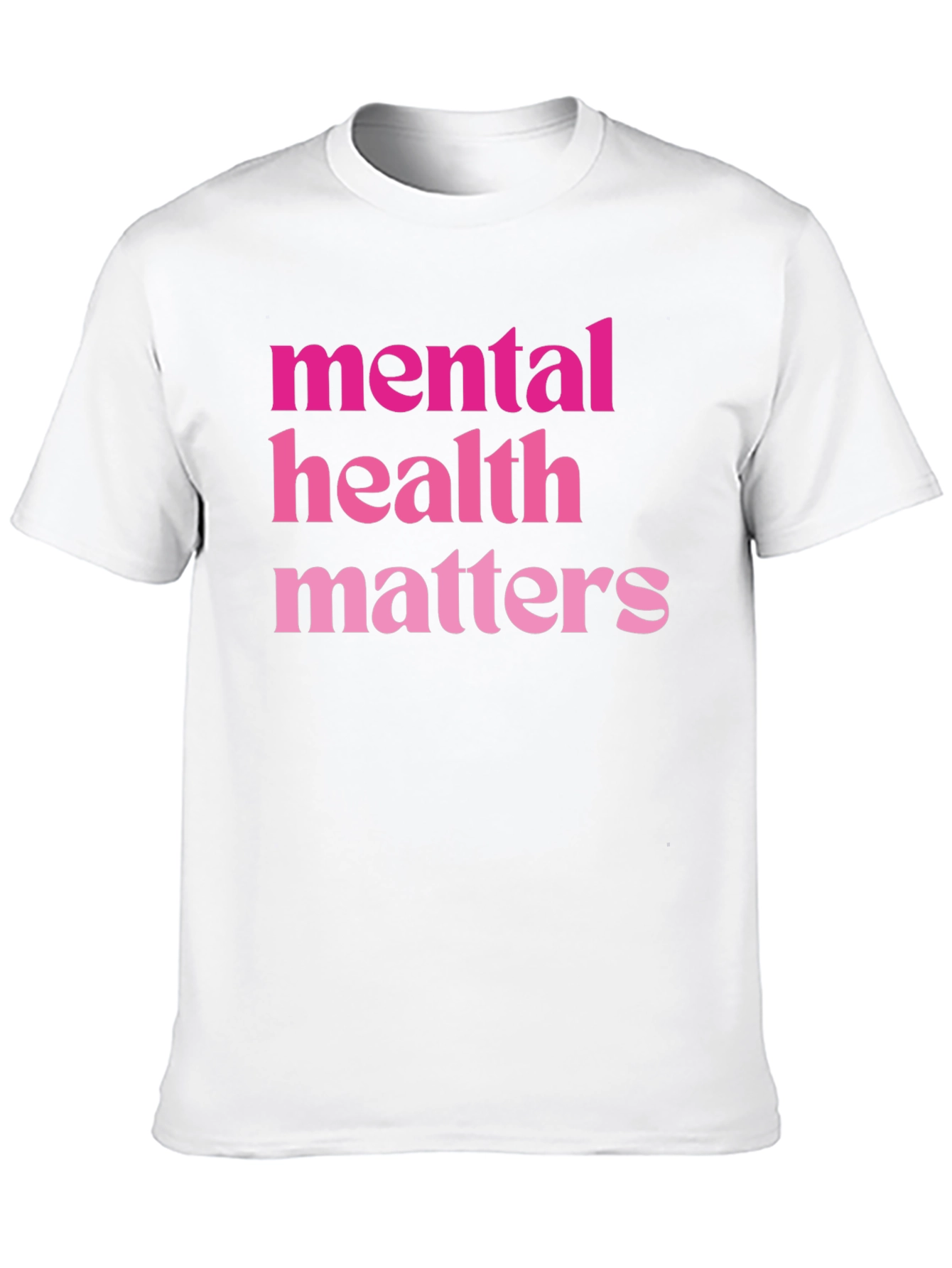 Mental Health Matters Pink Text Black T-Shirt