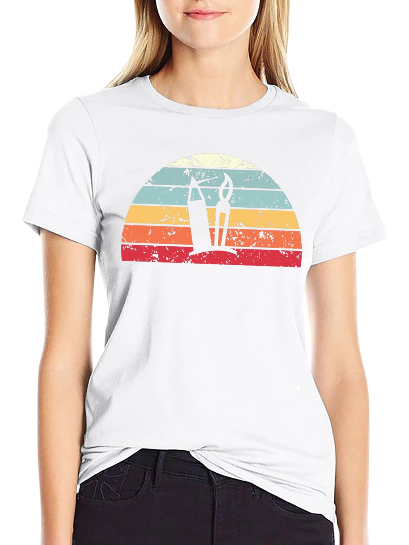 Retro Artist Sunrise Graphic Tee - Black Unisex T-Shirt