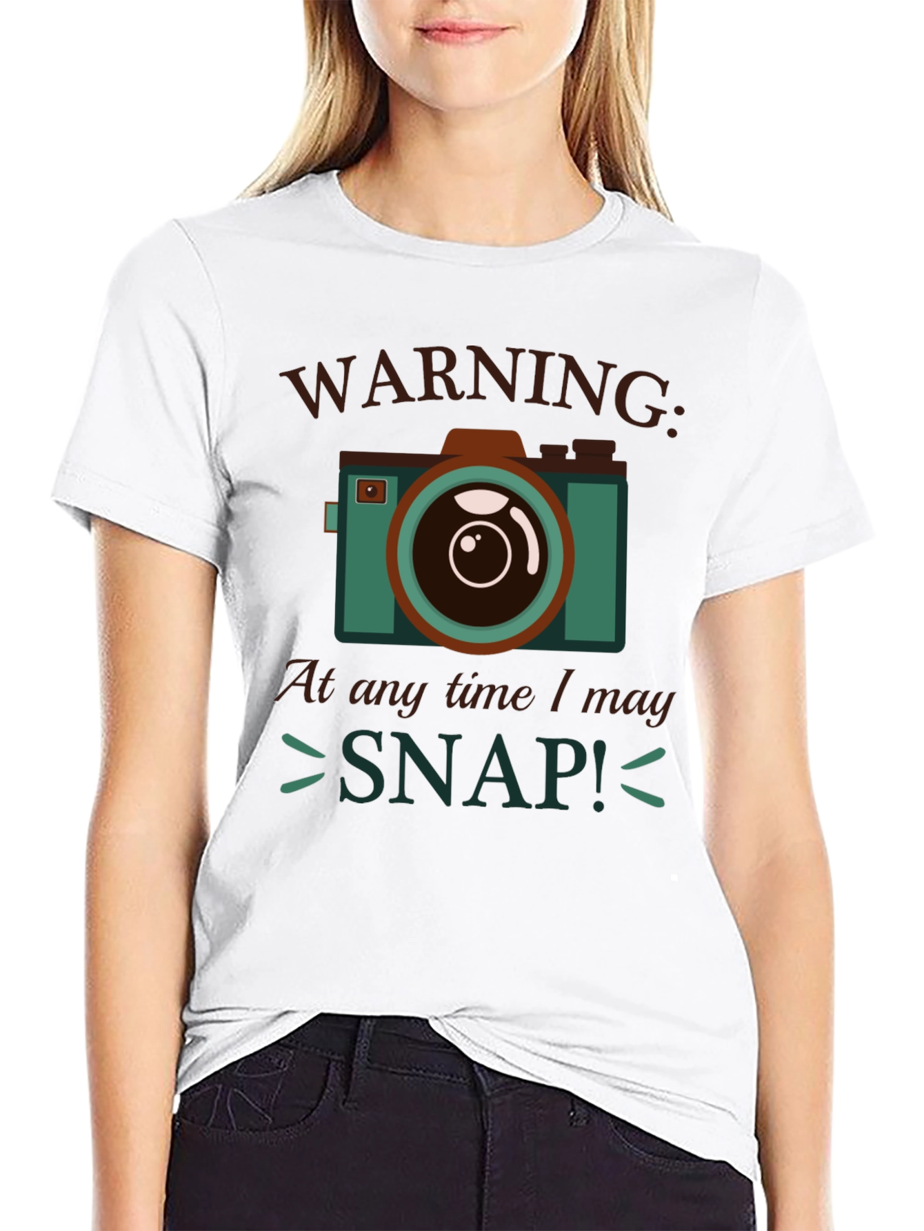 Warning I May Snap! Camera Graphic T-Shirt