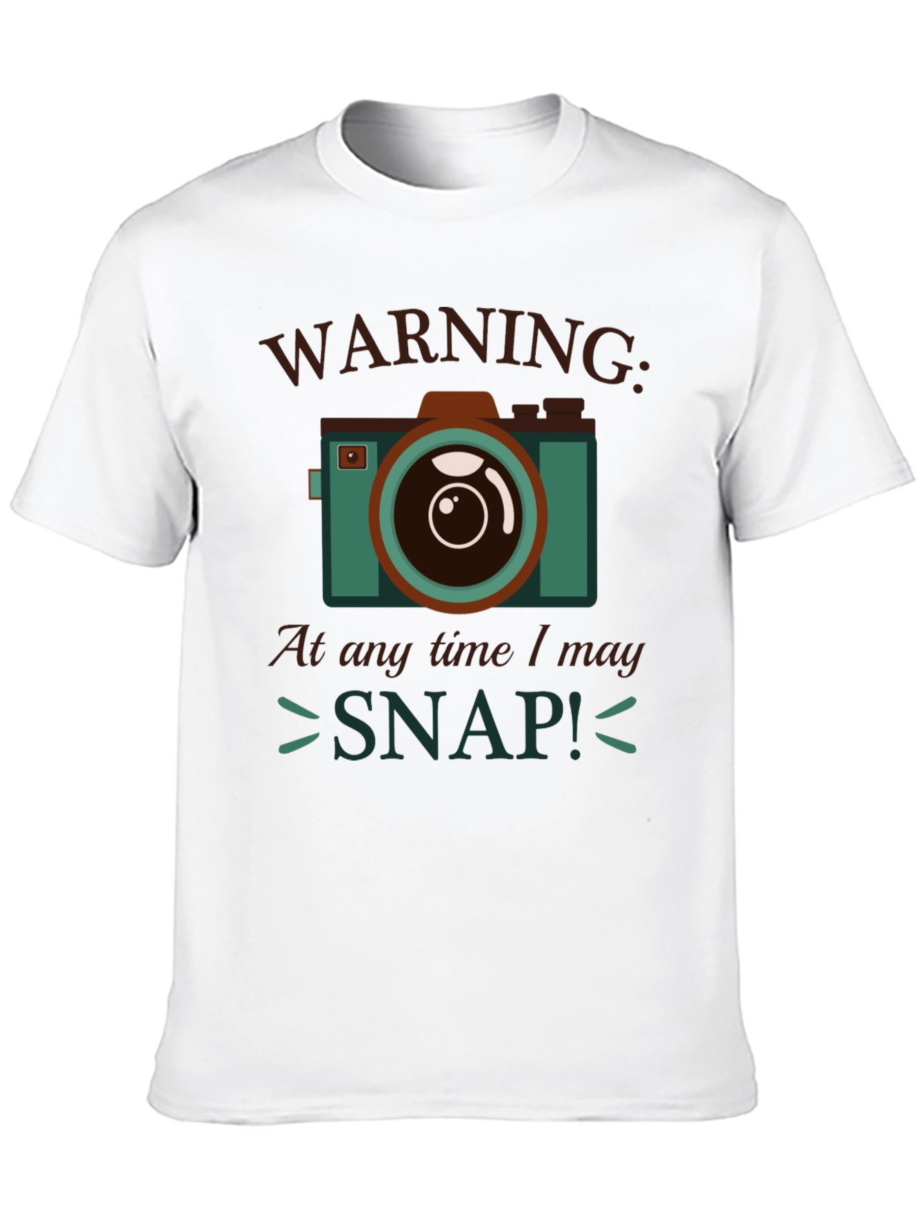 Warning I May Snap! Camera Graphic T-Shirt