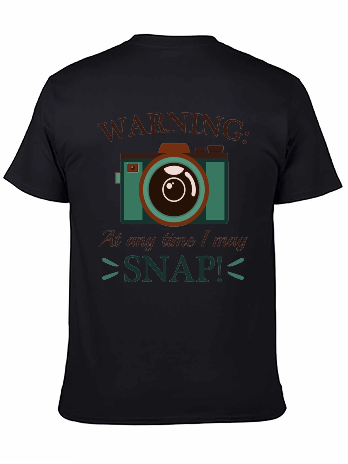 Warning I May Snap! Camera Graphic T-Shirt