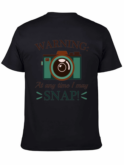 Warning I May Snap! Camera Graphic T-Shirt