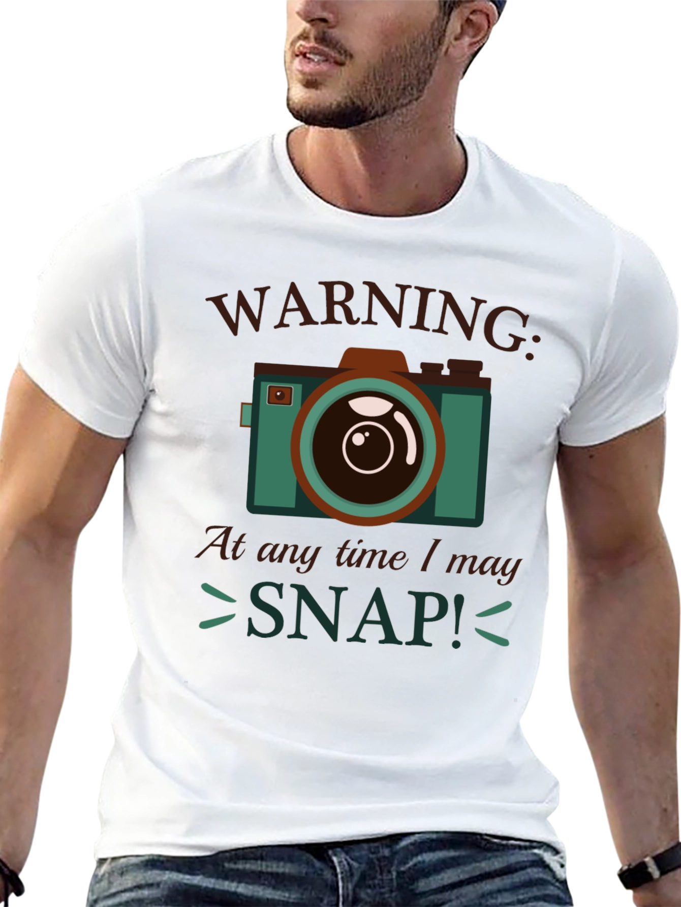 Warning I May Snap! Camera Graphic T-Shirt