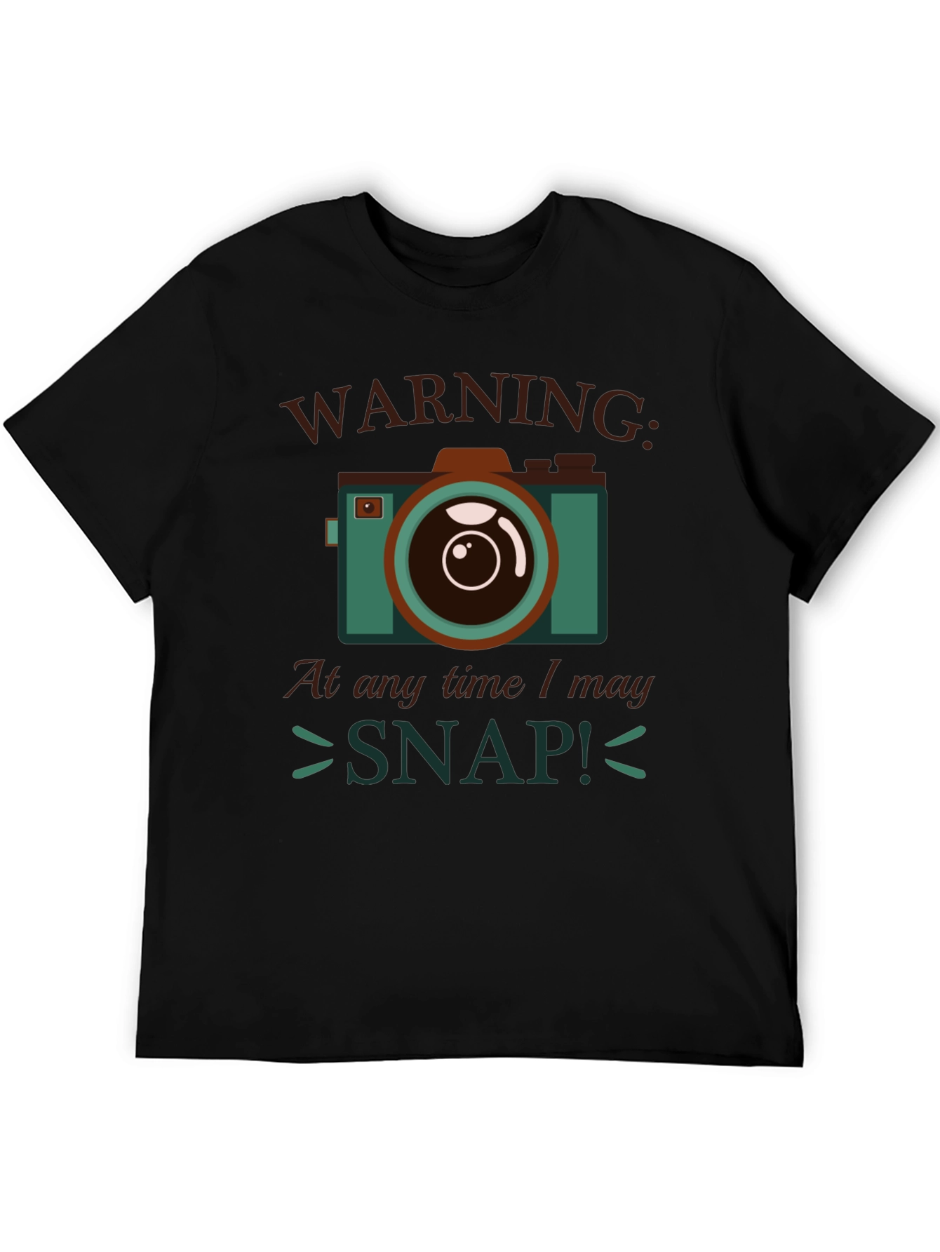 Warning I May Snap! Camera Graphic T-Shirt