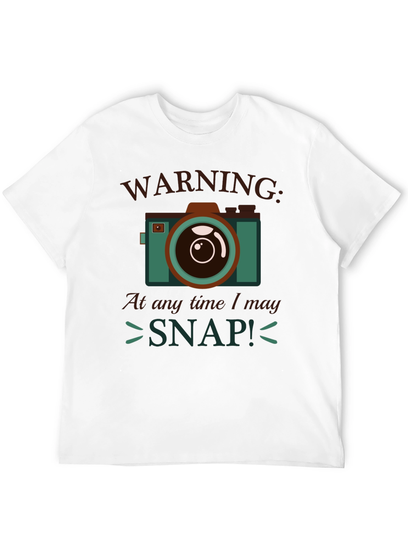 Warning I May Snap! Camera Graphic T-Shirt
