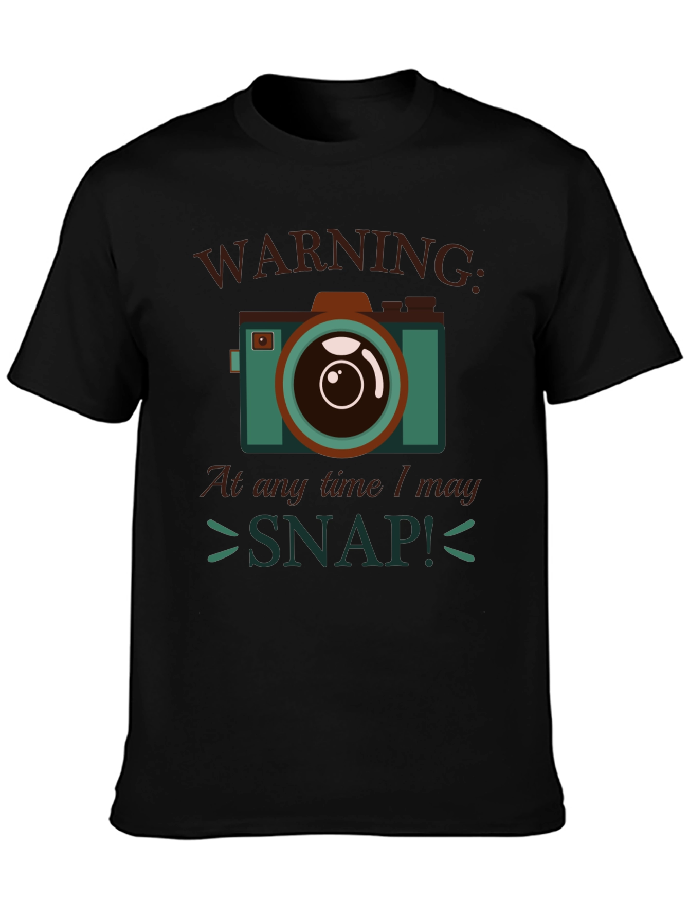 Warning I May Snap! Camera Graphic T-Shirt