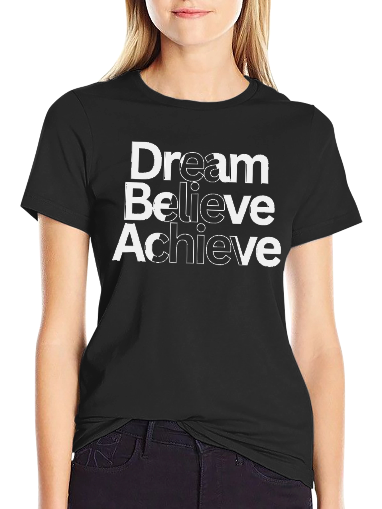 Dream Believe Achieve Black T-Shirt