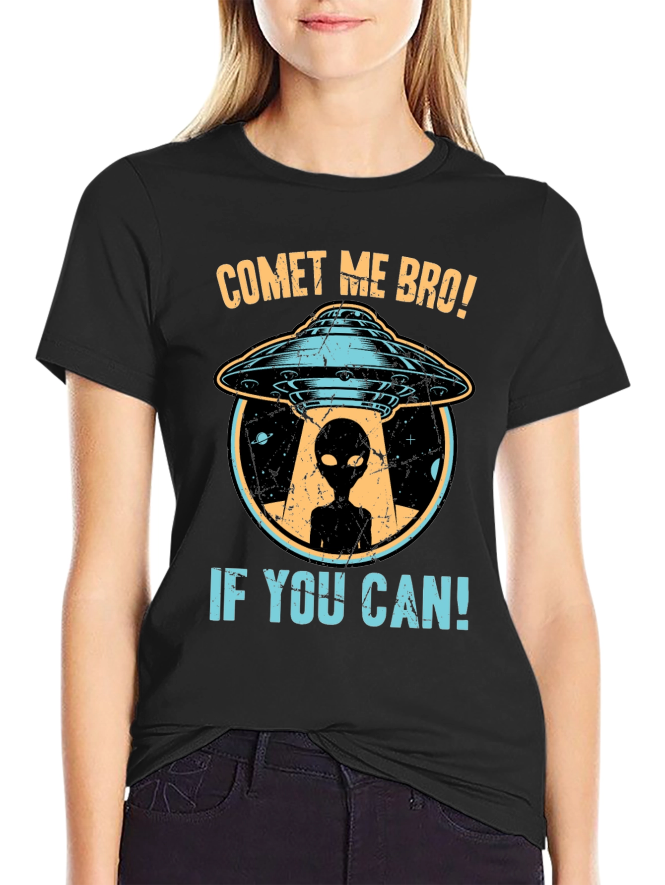 Comet Me Bro! UFO Alien Graphic T-Shirt