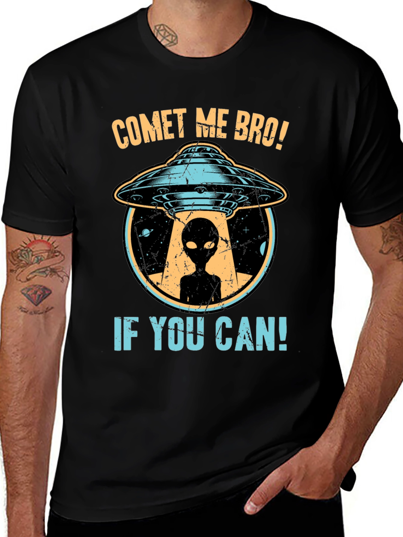 Comet Me Bro! UFO Alien Graphic T-Shirt