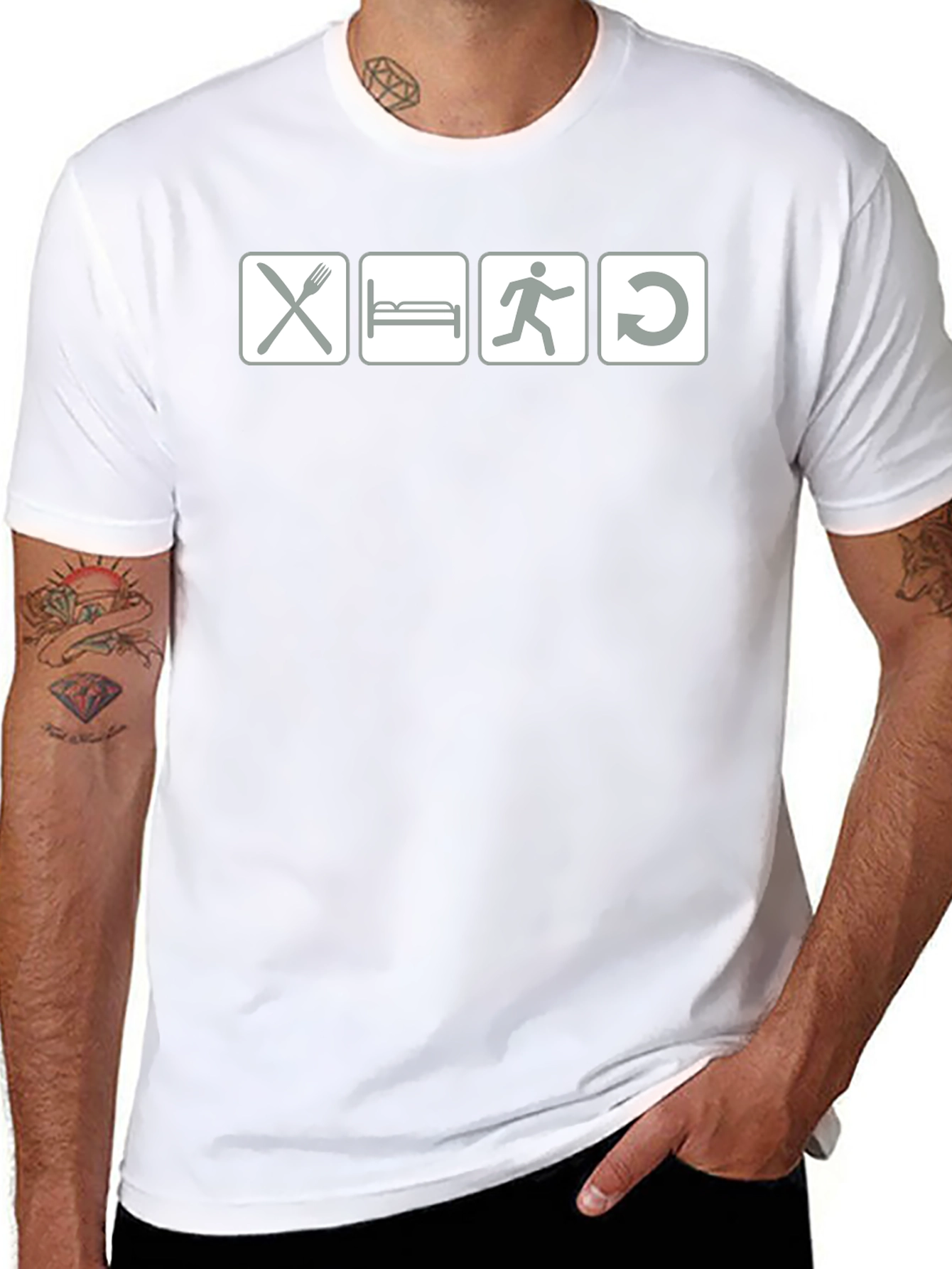Eat Sleep Run Repeat - Black Graphic T-Shirt