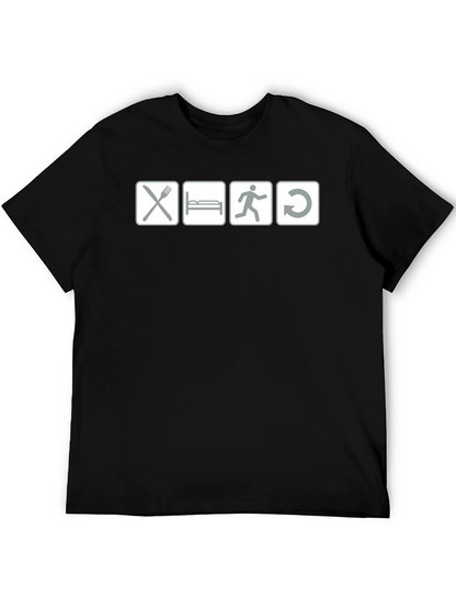 Eat Sleep Run Repeat - Black Graphic T-Shirt
