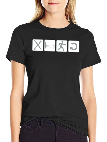 Eat Sleep Run Repeat - Black Graphic T-Shirt