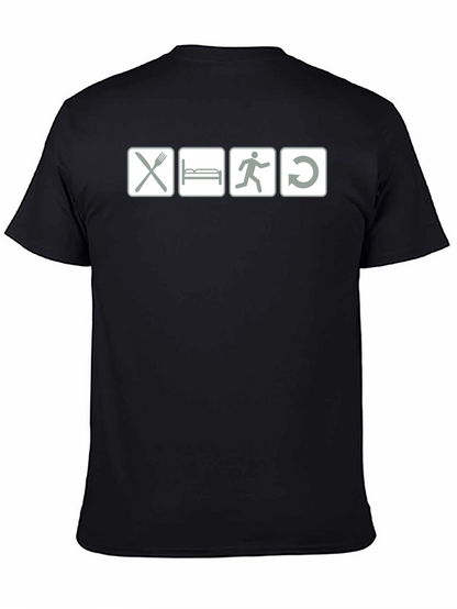 Eat Sleep Run Repeat - Black Graphic T-Shirt