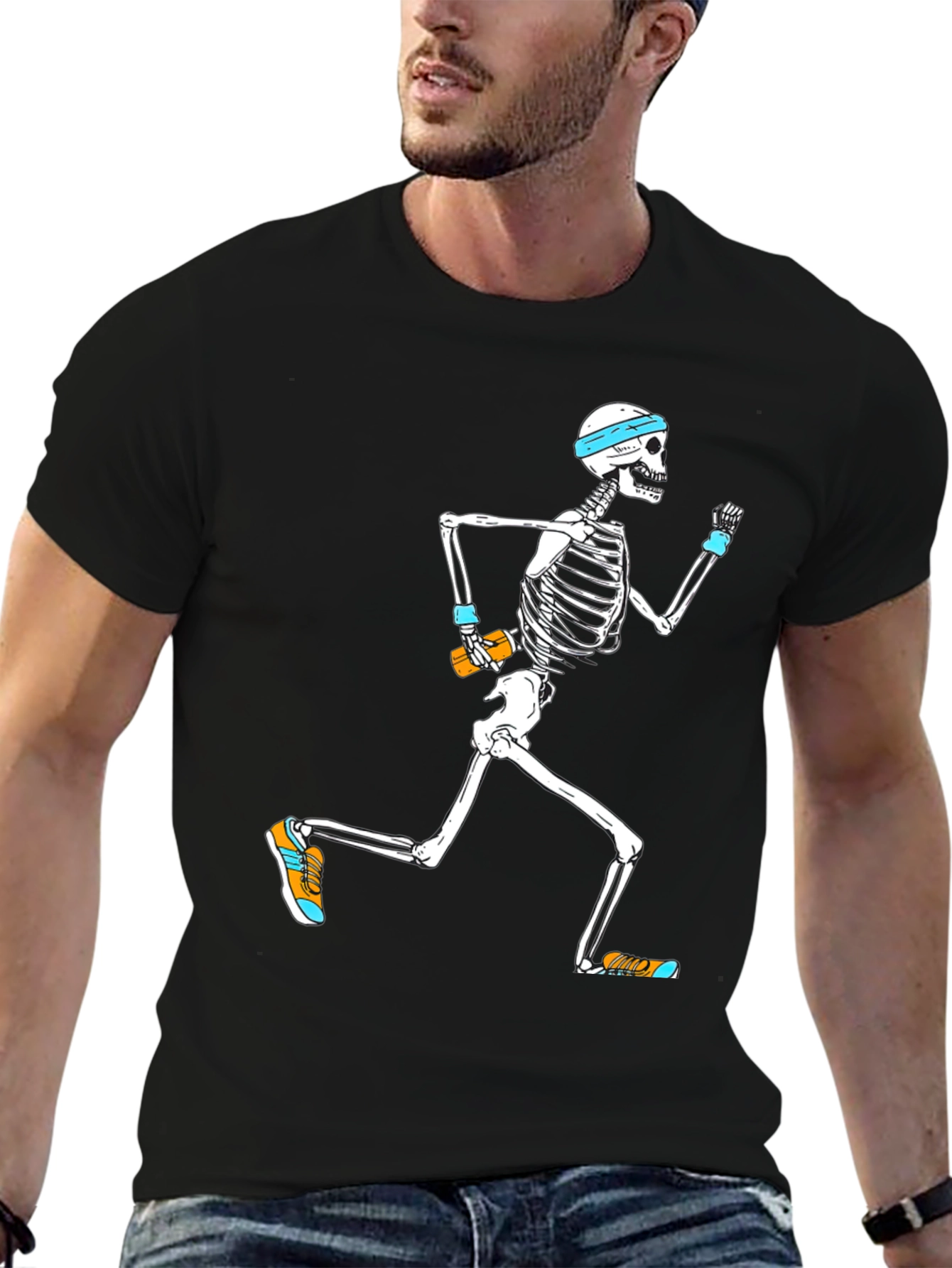 Running Skeleton Graphic Tee - Mens Black T-Shirt