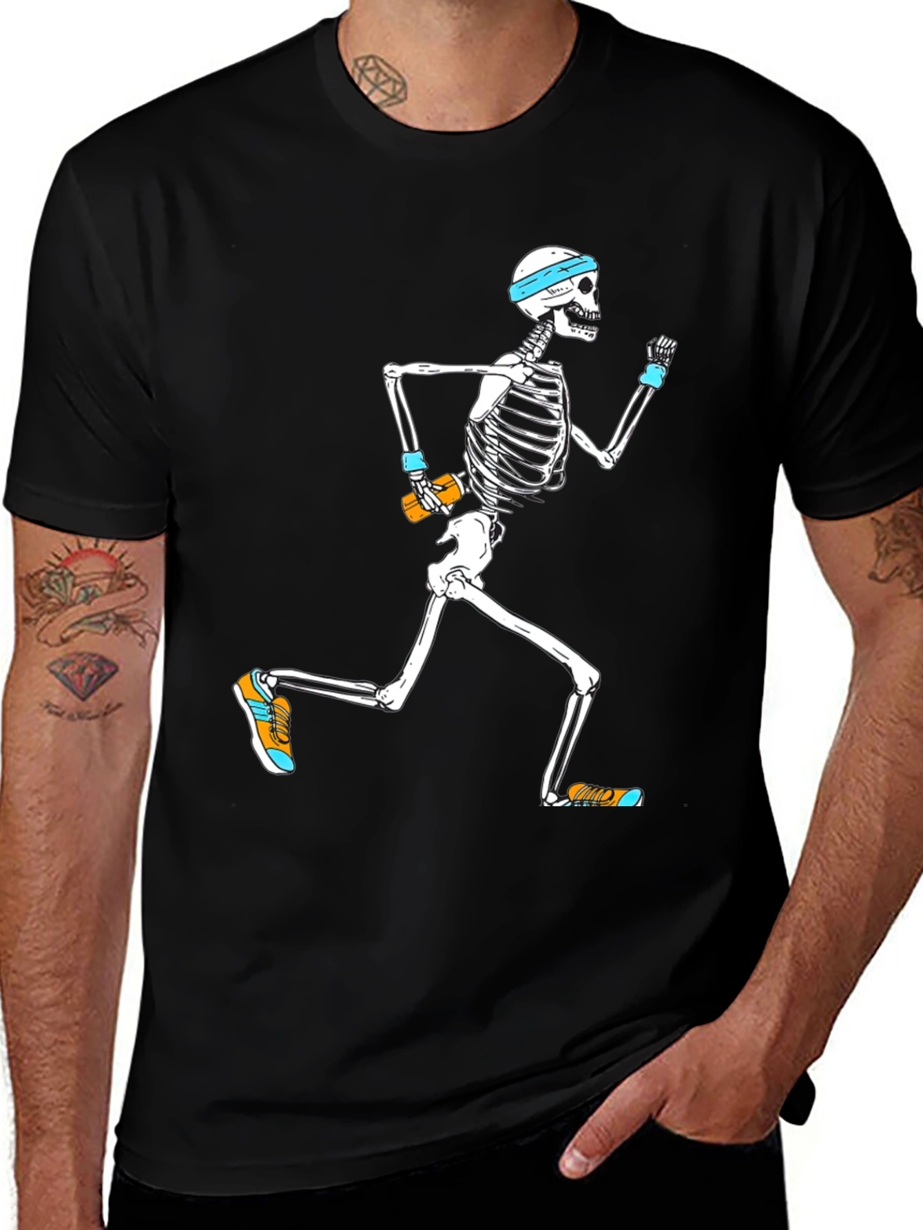 Running Skeleton Graphic Tee - Mens Black T-Shirt
