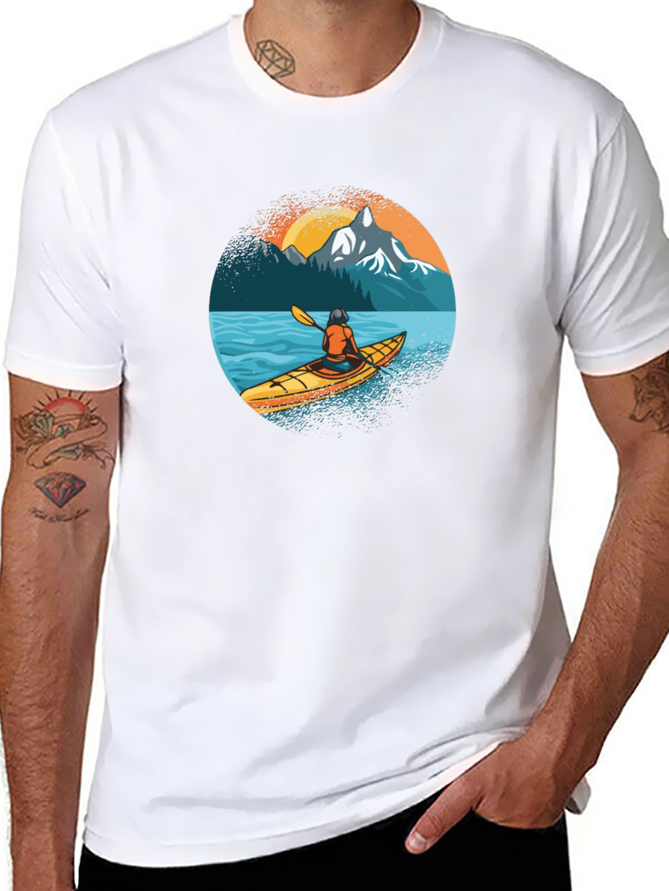 Kayaking Adventure Graphic Tee - Black