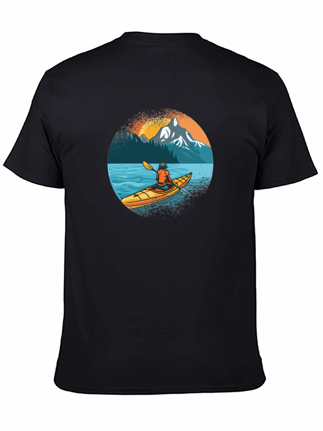Kayaking Adventure Graphic Tee - Black