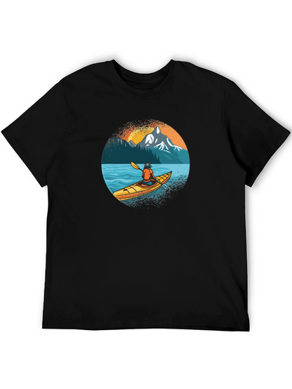 Kayaking Adventure Graphic Tee - Black