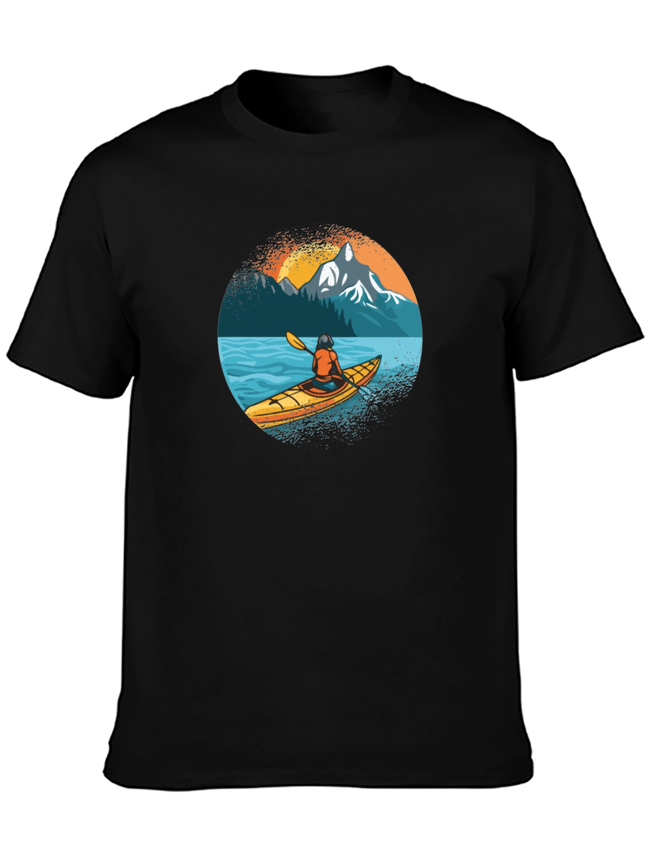 Kayaking Adventure Graphic Tee - Black