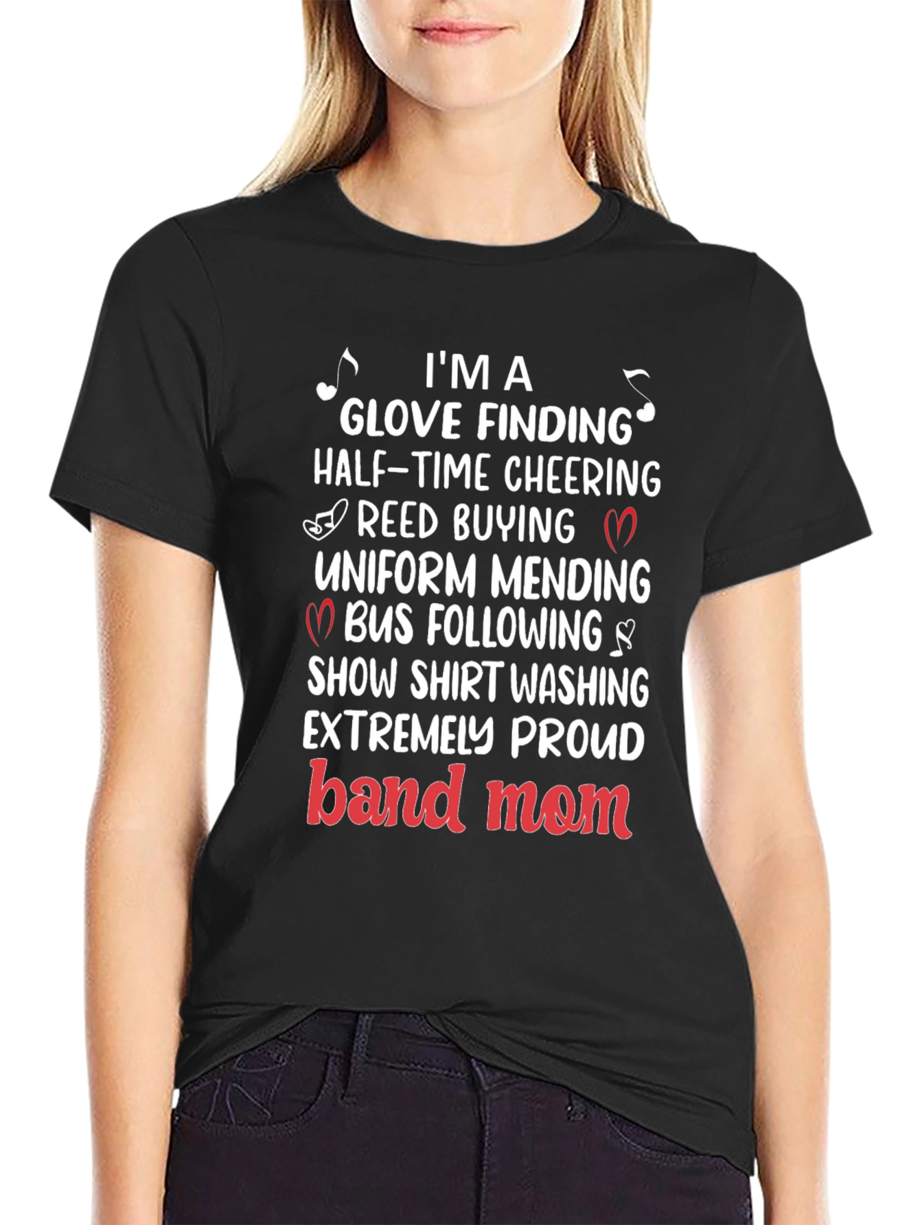 Band Mom T-Shirt: Glove Finding Half-Time Cheering