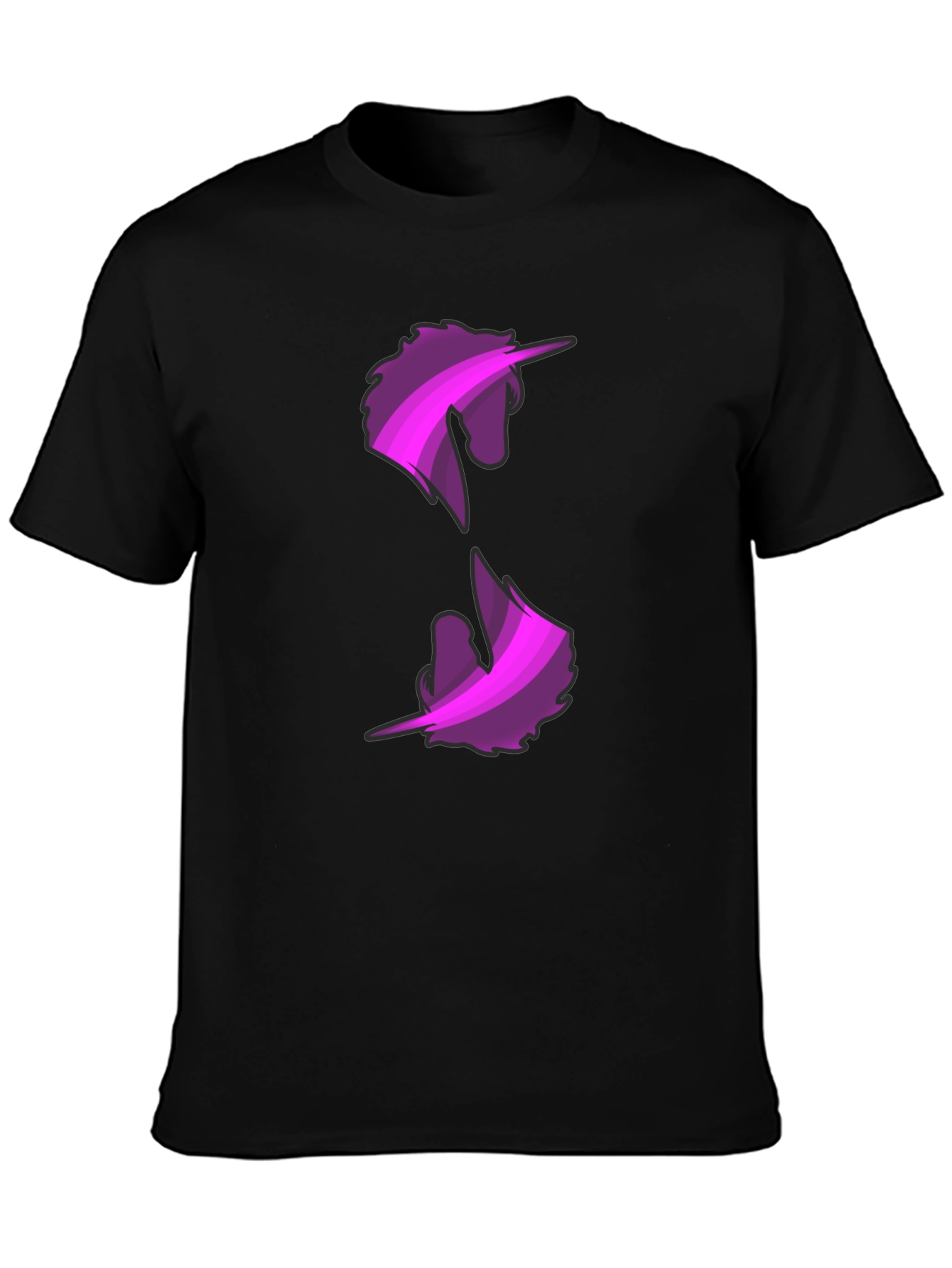 Unicorn Graphic Print Black T-Shirt