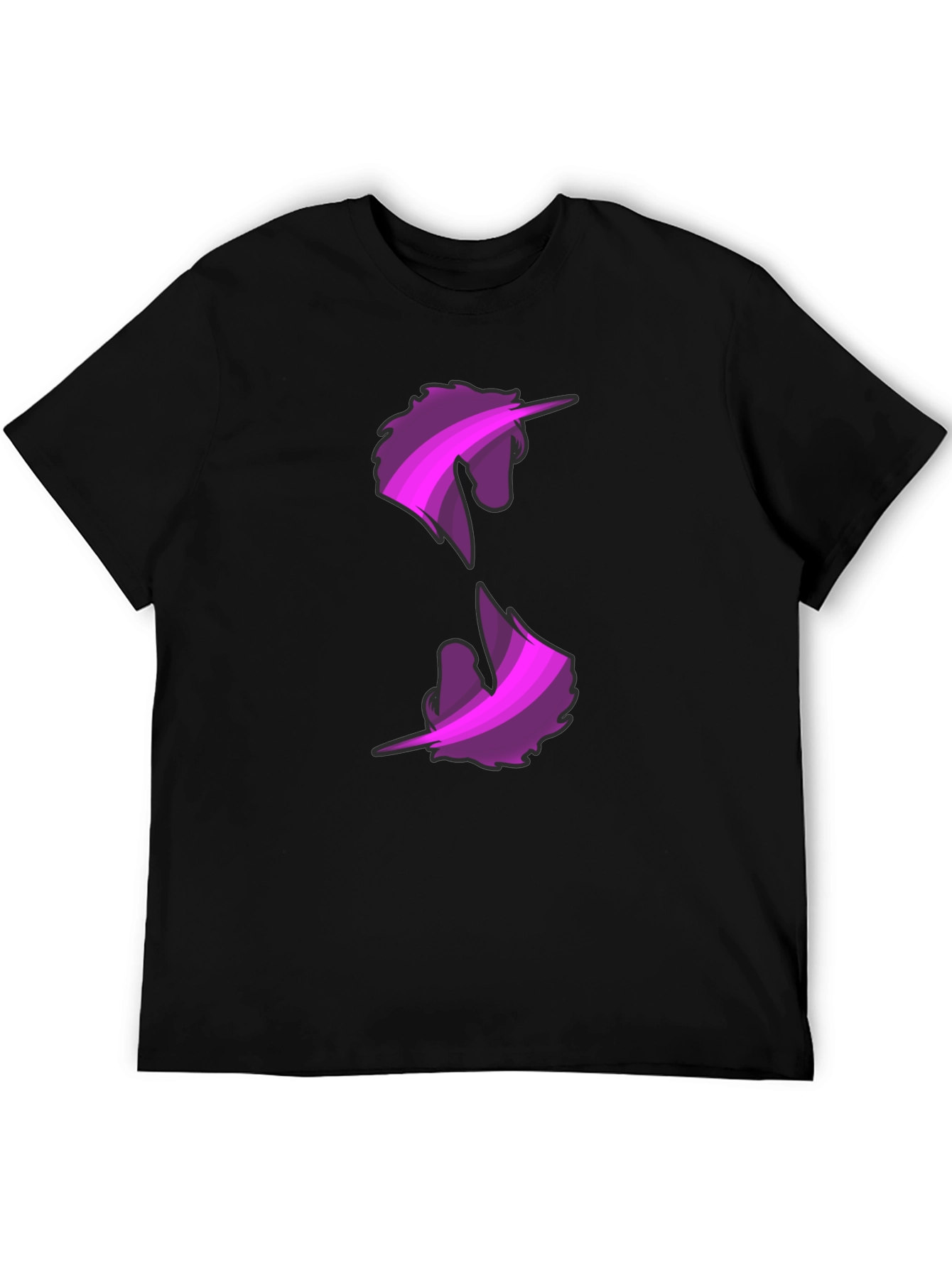 Unicorn Graphic Print Black T-Shirt