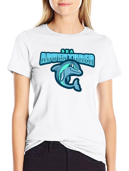 Sea Adventurer Black T-Shirt - Dolphin Graphic Tee