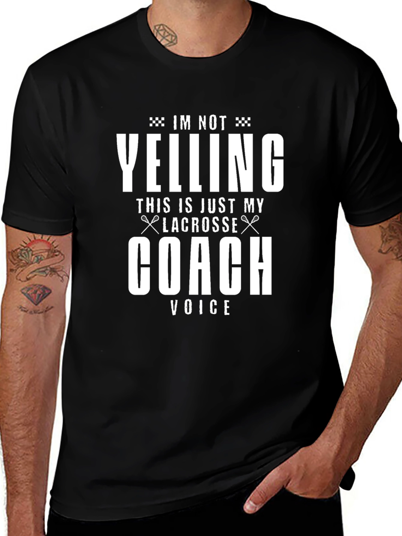 Lacrosse Coach T-Shirt - Im Not Yelling!