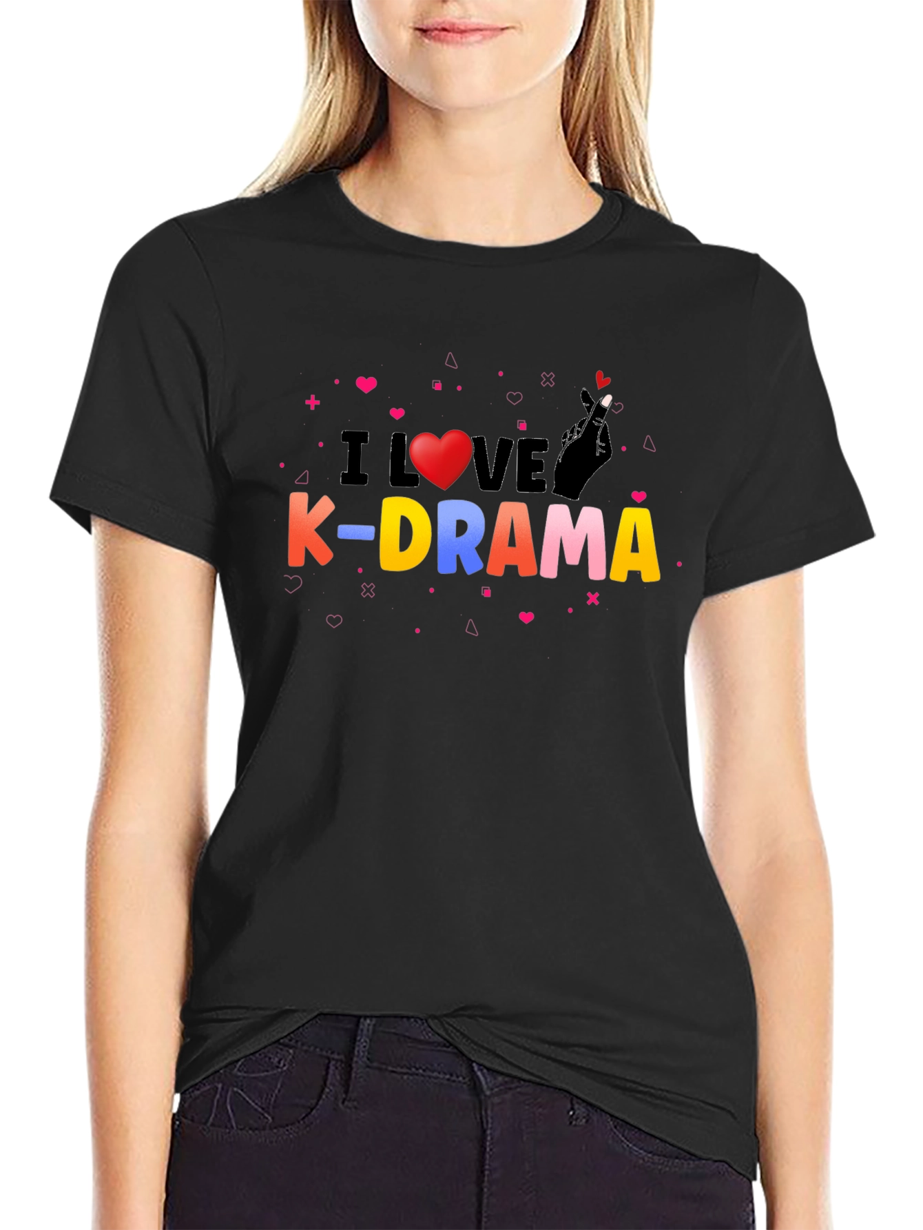 I Love K-Drama Black Graphic Tee