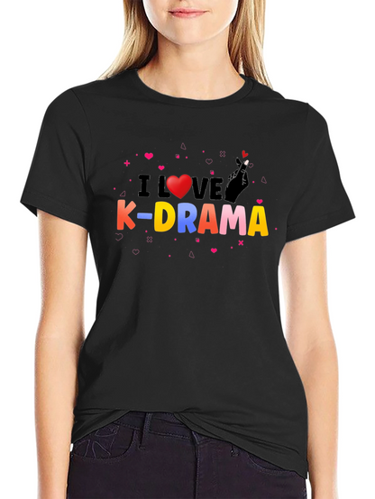 I Love K-Drama Black Graphic Tee