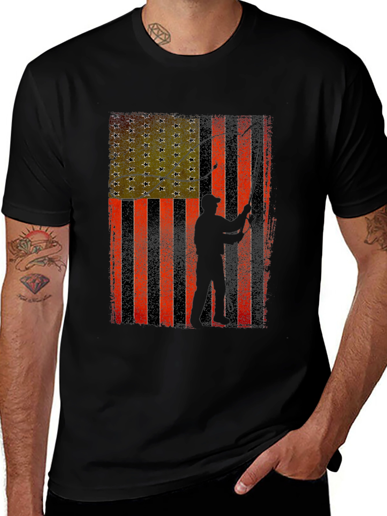 American Flag Fishing T-Shirt