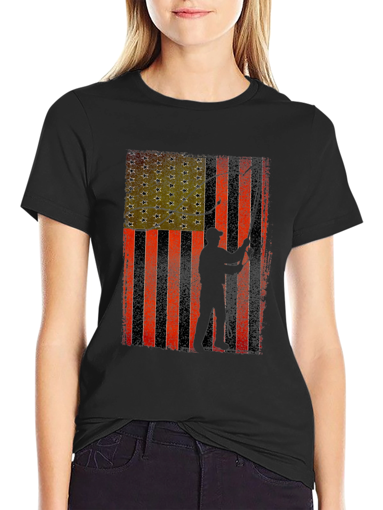 American Flag Fishing T-Shirt