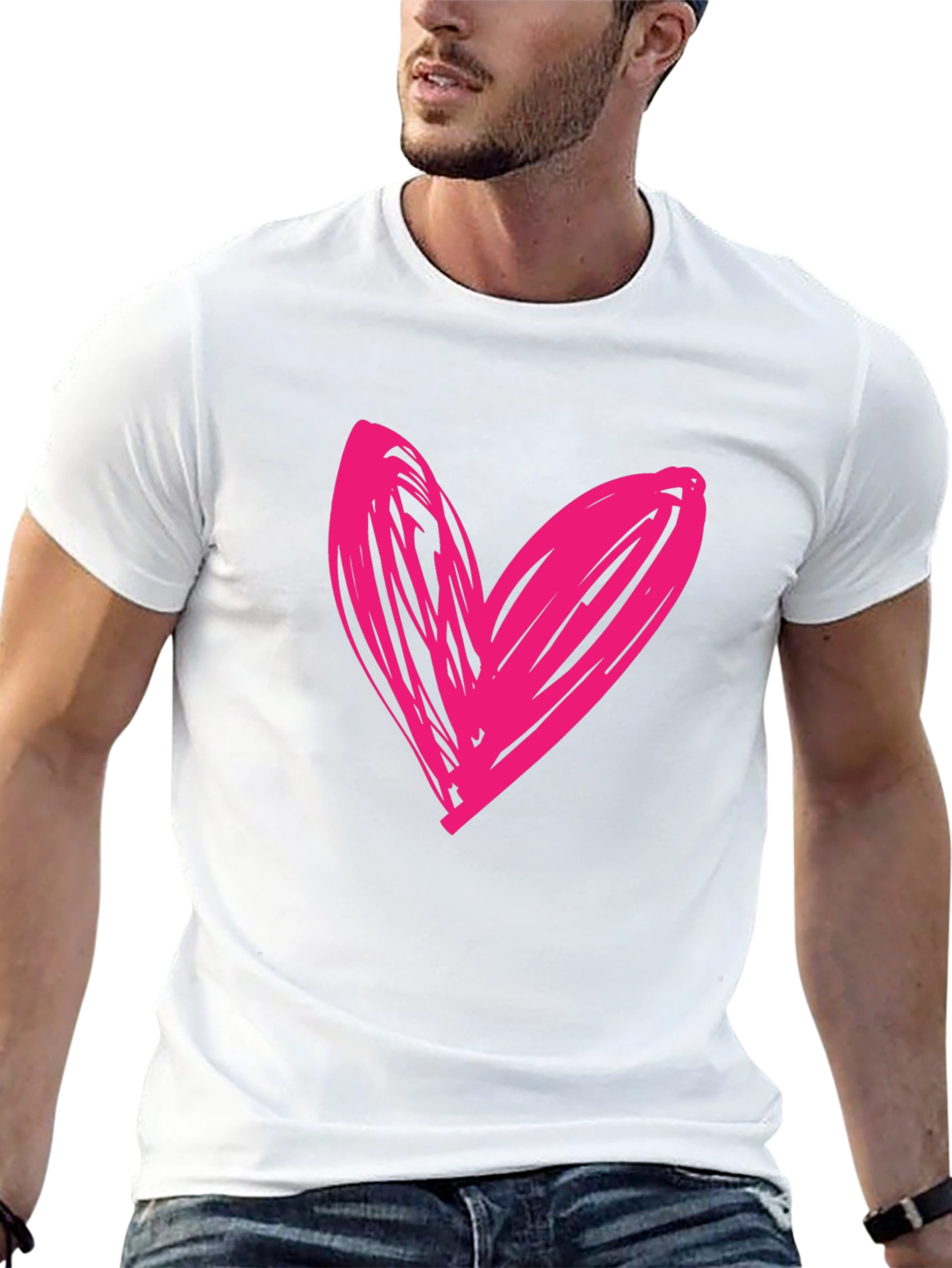 Heart Scribble Black T-Shirt